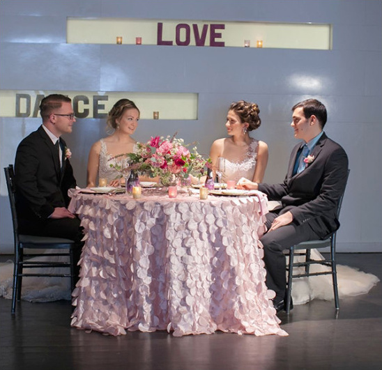 sweet pink reception table idea @weddingchicks