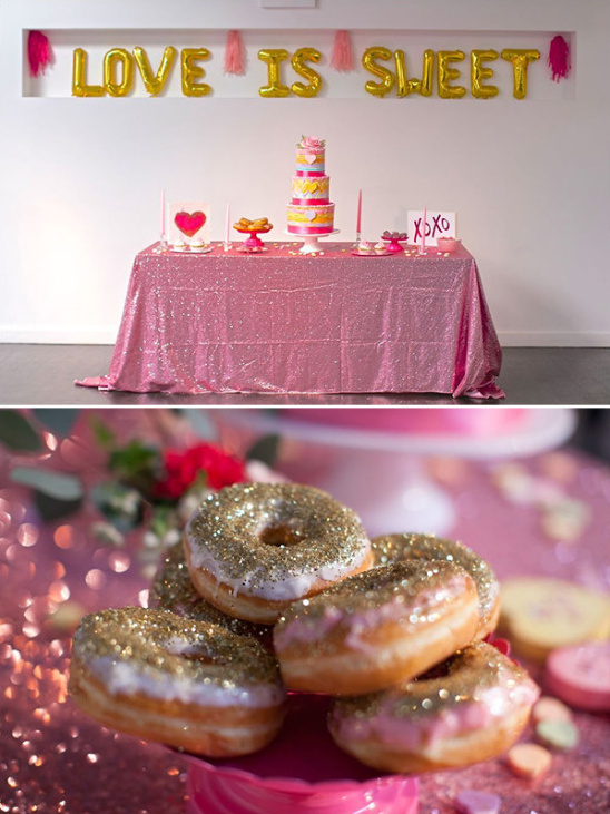 gold glitter donuts @weddingchicks