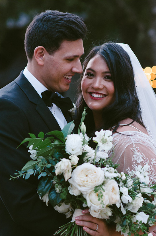 White and Green Modern Art Garden Wedding