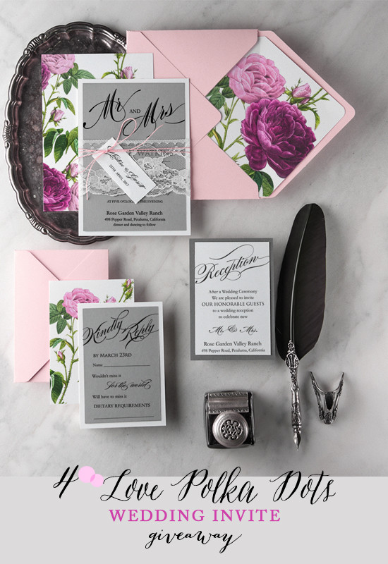 Elegant floral wedding invitation suite giveaway