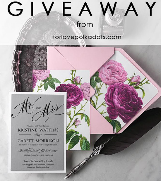 Elegant floral wedding invitation giveaway details