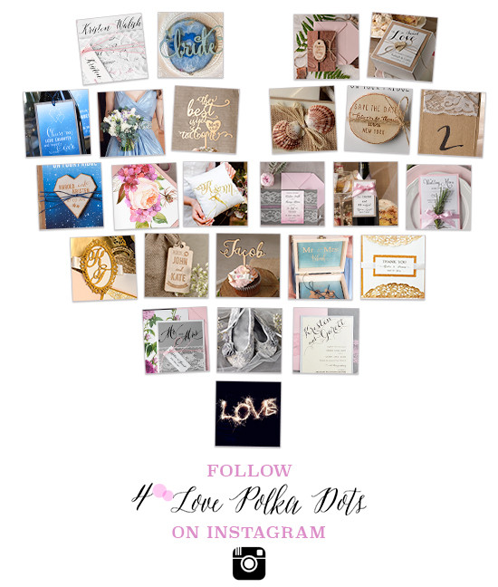 Wedding stationery inspiration collage: Love Polka Dots Instagram