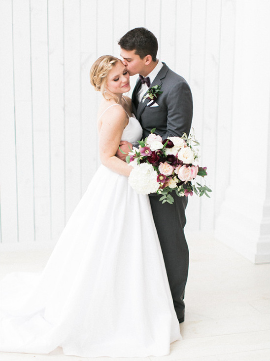 Bright White and Deep Purple Wedding