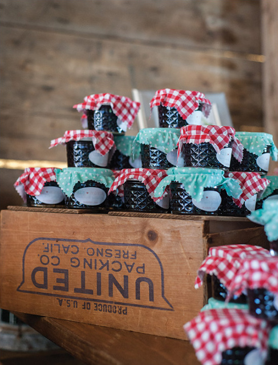 Jars of jam in a wooden crate from United Packing Co