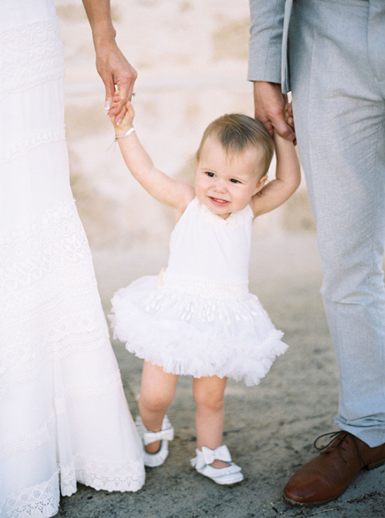Adorable baby wedding dress and shoes