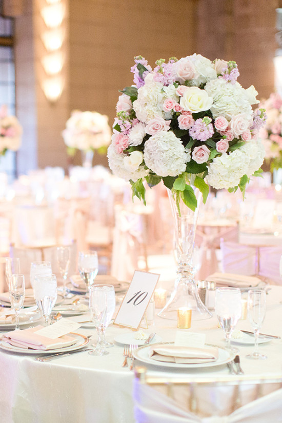 Tall pink and white centerpiece ideas