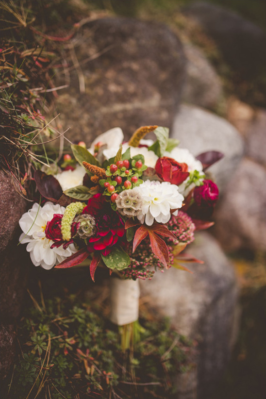 Fall colors wedding bouquet