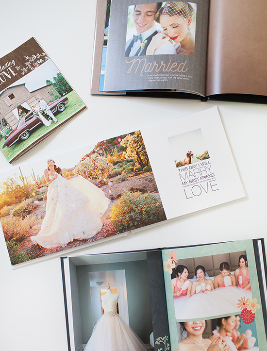 Wedding photo albums showcasing cherished memories