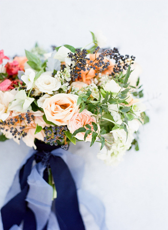 Bright winter wedding bouquet