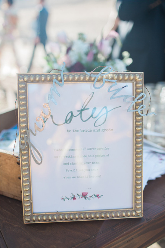 Wedding guest book sign:  postcard messages for the happy couple