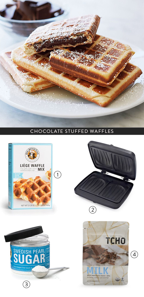 Lovers Breakfast - Chocolate Filled Waffles