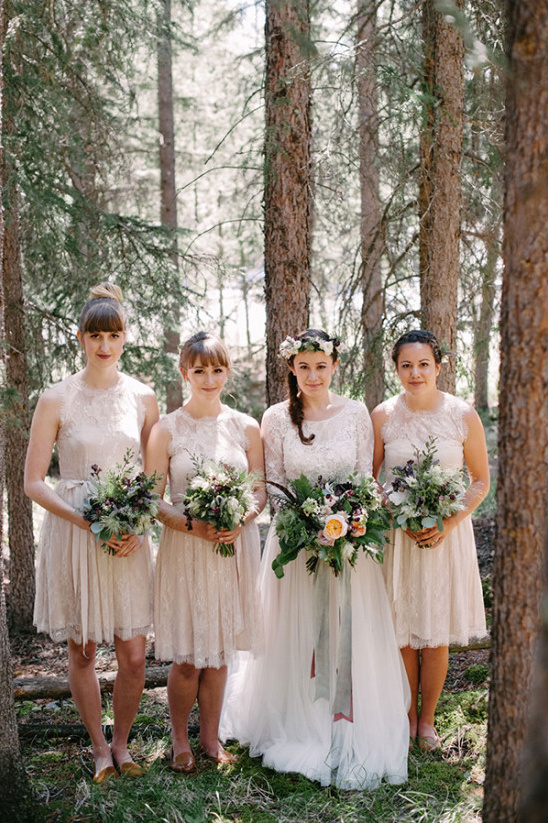 light cream bridesmaids dresses