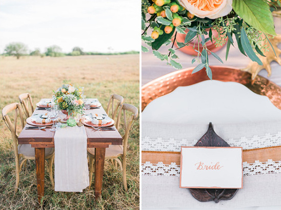 copper table decor @weddingchicks