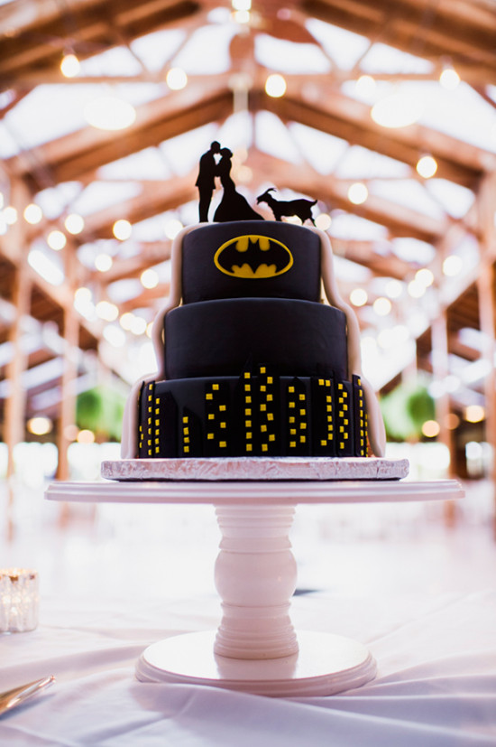 half batman grooms cake wedding cake
