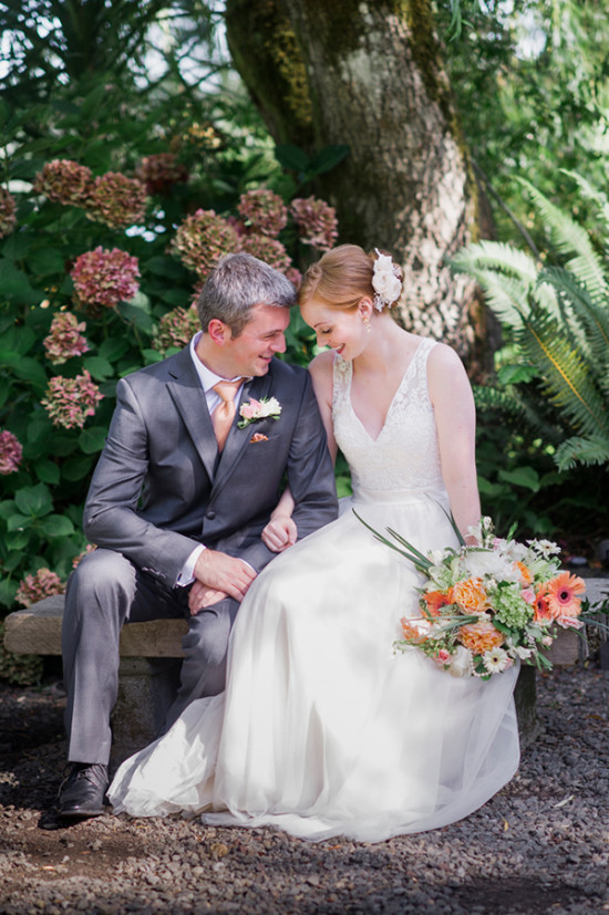 Peach and Orange Garden Wedding