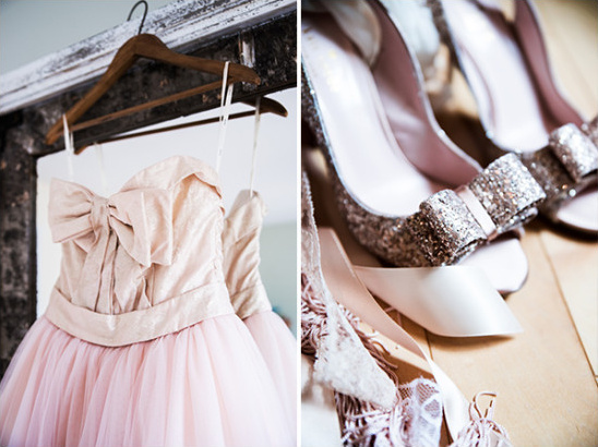 pink and glitter wedding accessories