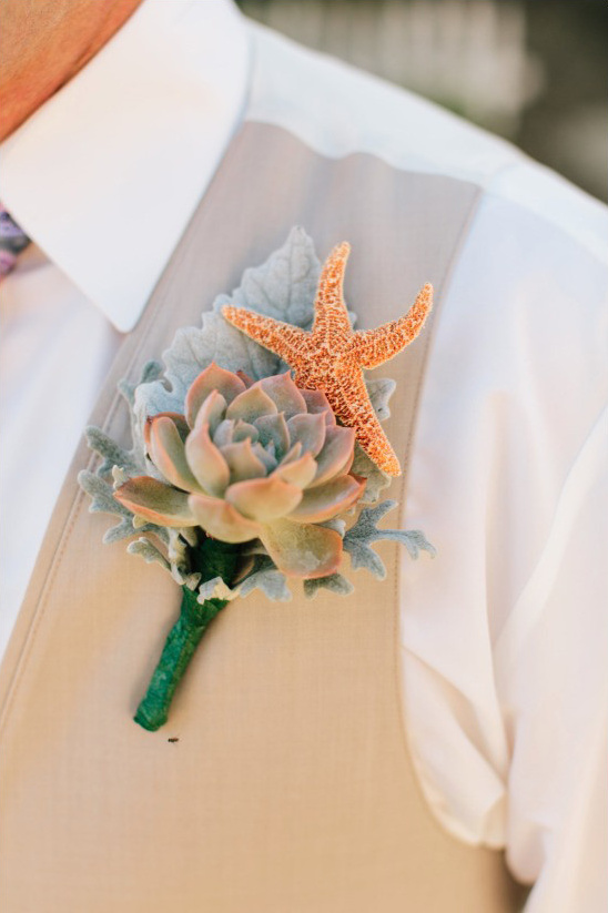 beach boutonniere @weddingchicks