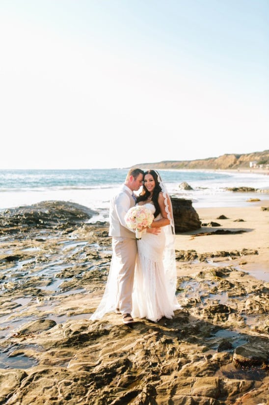 Pink and White Beach Wedding at Crystal Cove