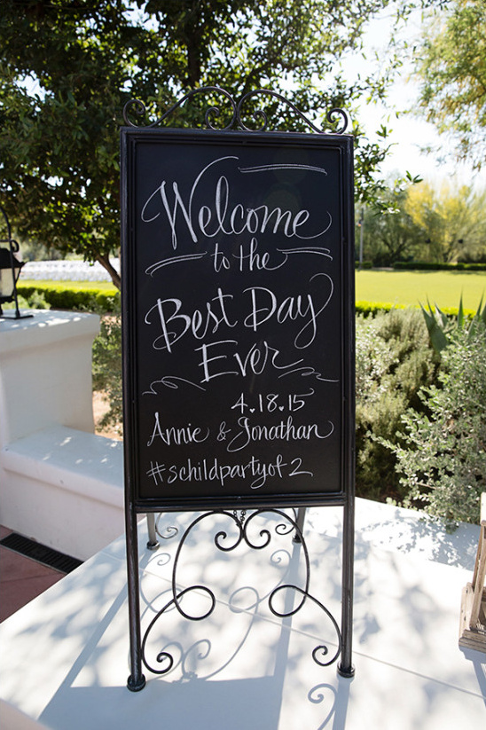 Welcome wedding sign with Annie and Jonathan names