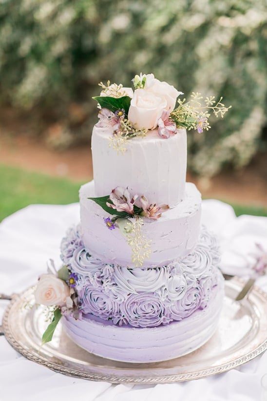 ombre purple wedding cake