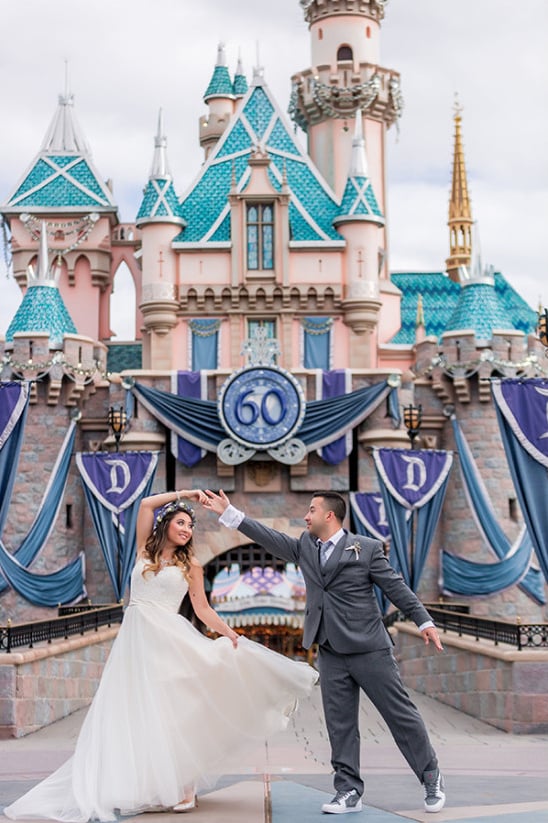 Purple and Green Disneyland Wedding