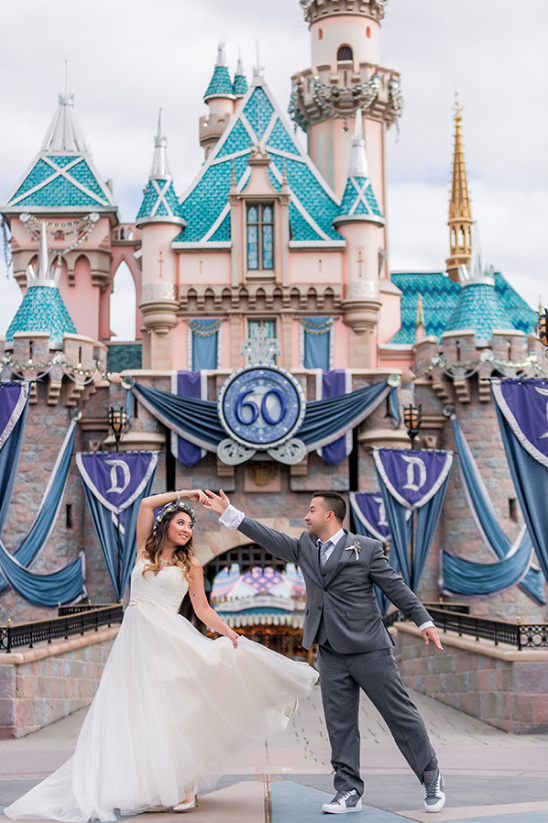 Purple and Green Disneyland Wedding