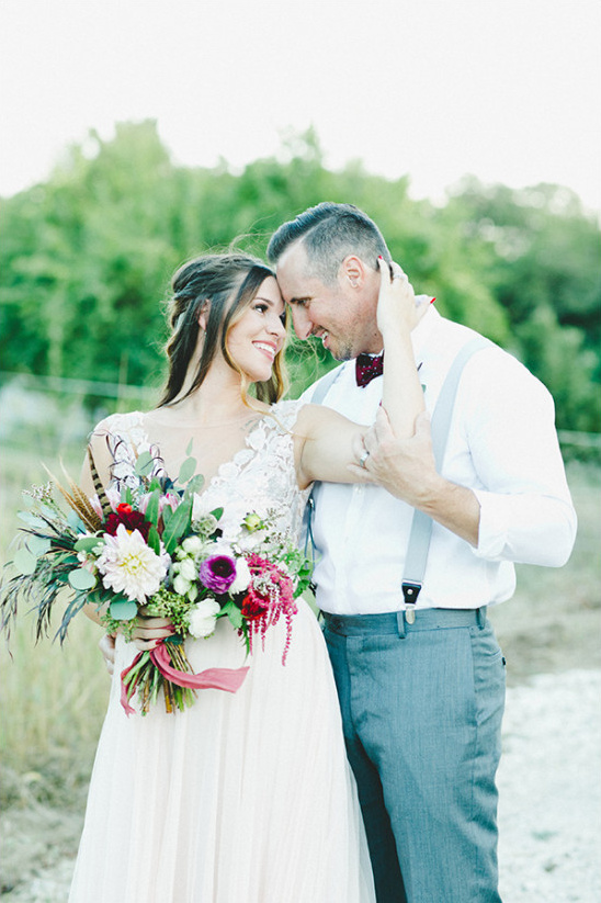 Bride and groom share a loving gaze on wedding day