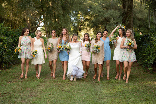 assorted bridesmaid dresses
