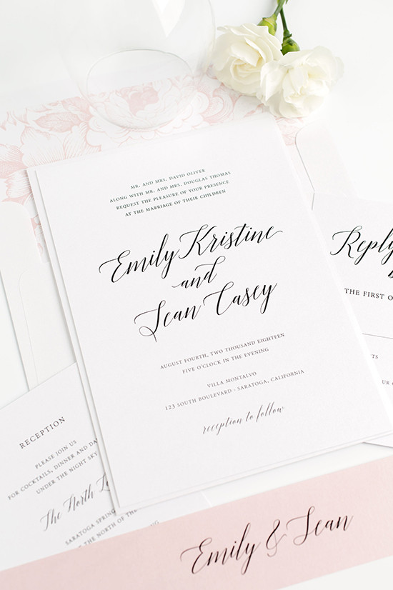 pink wedding invitations
