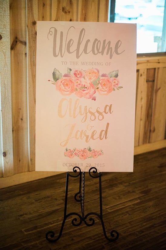 pretty watercolor welcome wedding sign