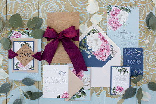 floral wedding stationery