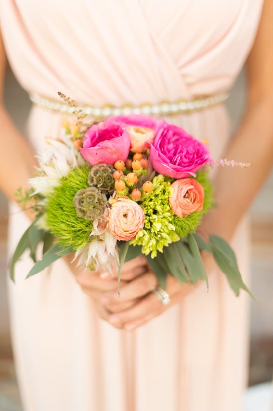 bright pink bridesmaid bouquet