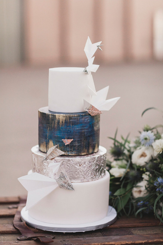 paper airplane wedding cake