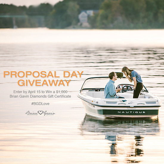 Romantic boat proposal Brian Gavin Diamonds giveaway