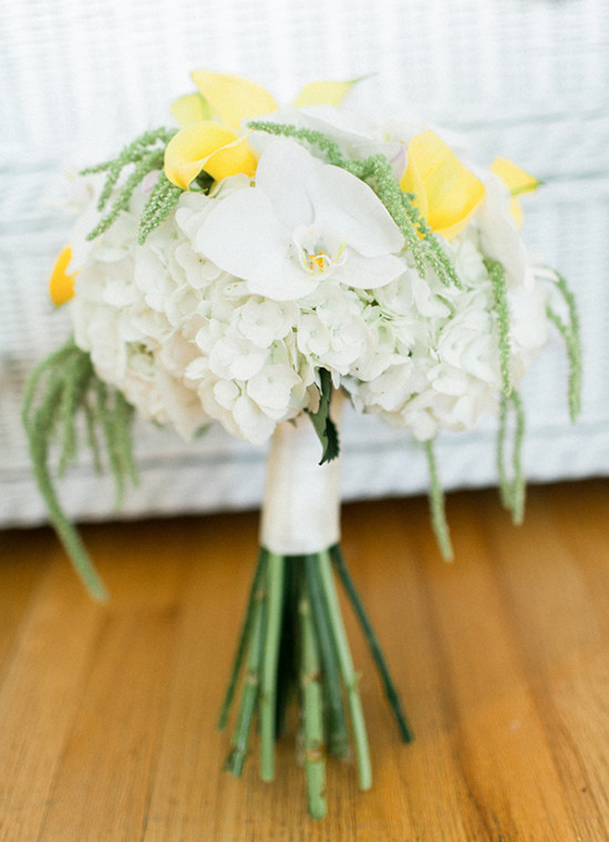 white yellow and green wedding bouquet