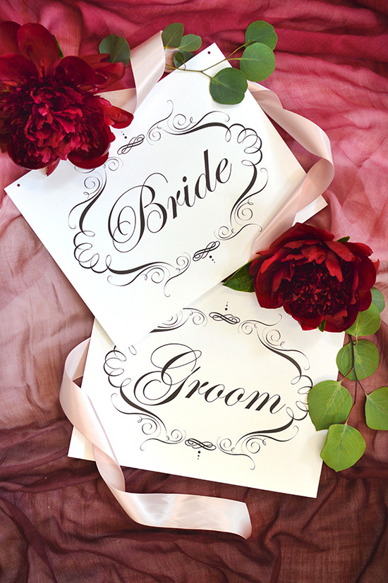 free bride and groom sign