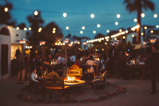 wedding reception campfire