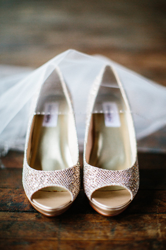 Metallic wedding shoes