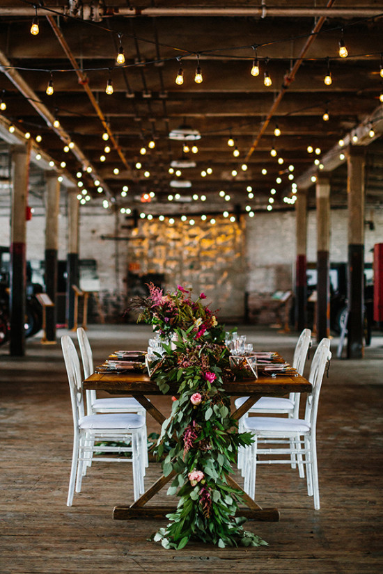 Wedding reception table and lighting idea