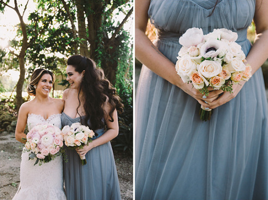 grey blue bridesmaids dress