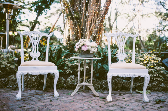 vintage wedding chairs and decor idea