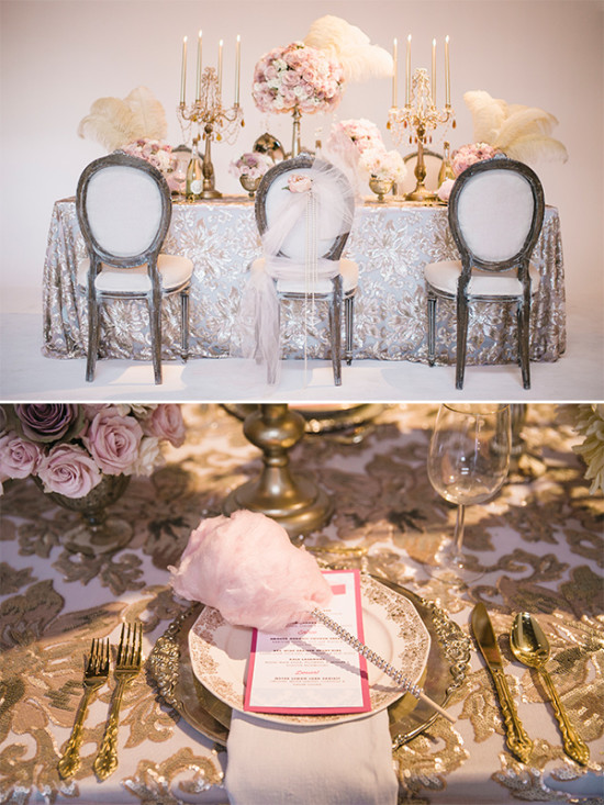 luxurious glam pink and gold wedding