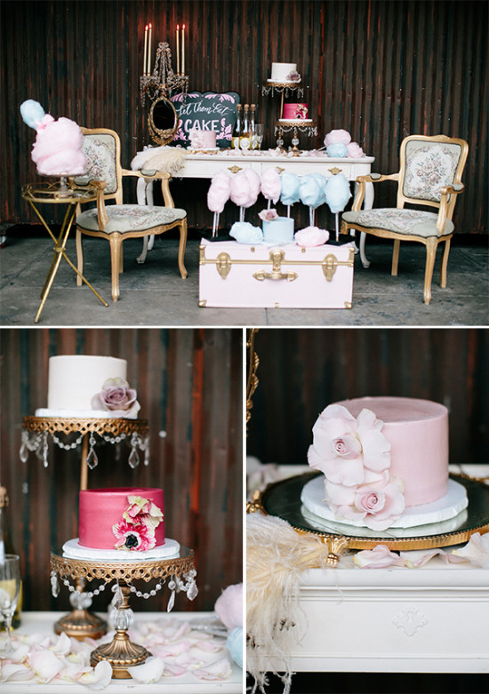 cake and cotton candy table