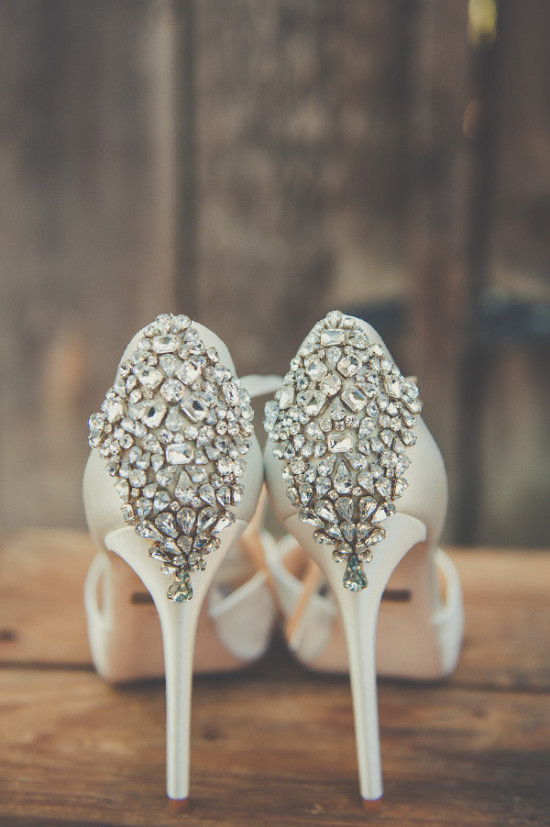 glam wedding shoes in white
