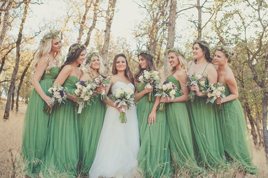 kelly green bridesmaid dresses