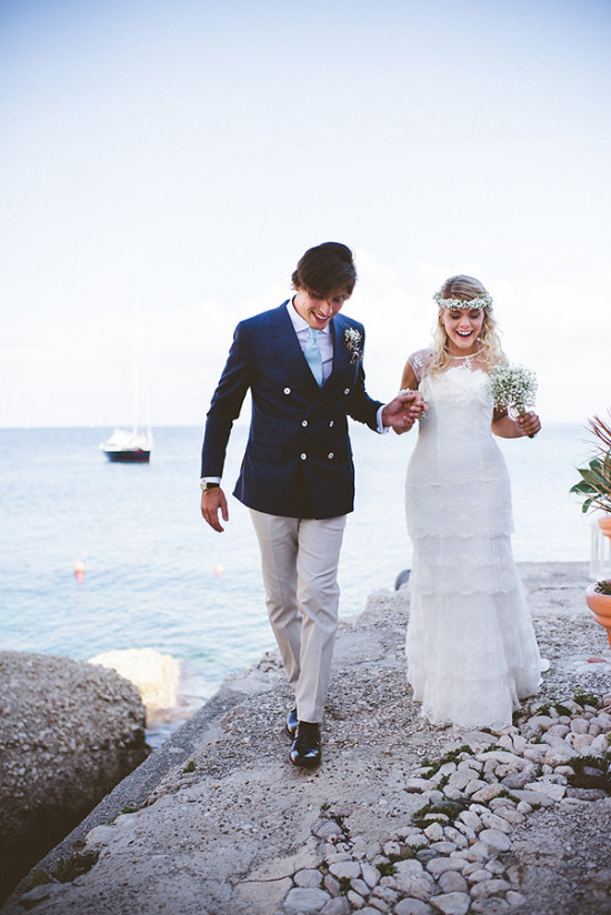 Italian coast shabby chic wedding