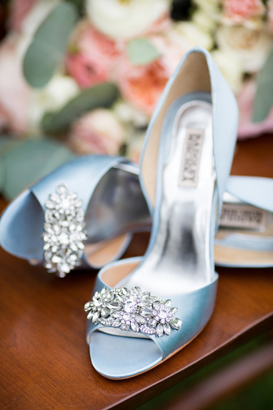 Satin blue Badgley Mischka heels