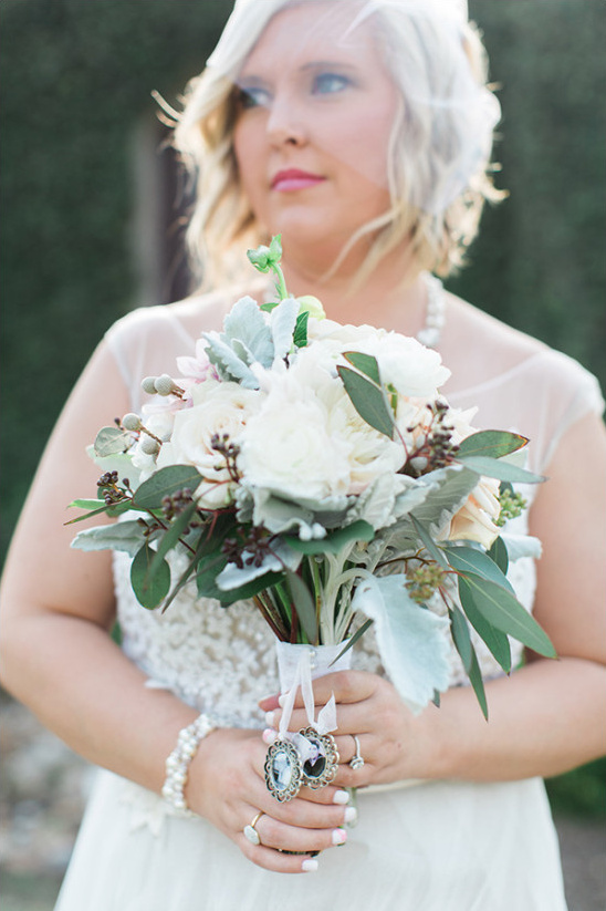 lush white wedding bouquet