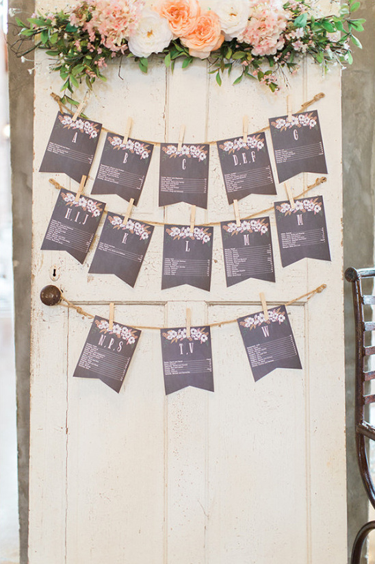cute bunting seating chart