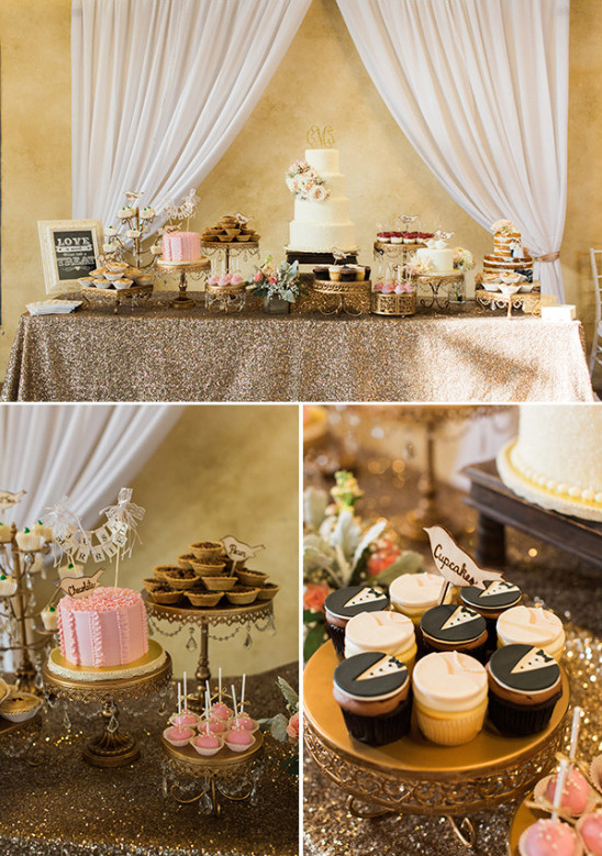 tuxedo cupcakes wedding dessert table